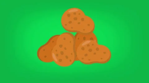 Potatoes  - Vector Graphics - Food Animation - green Stock Footage 61293642
