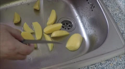 Potatoes wash Stock Footage 46004249