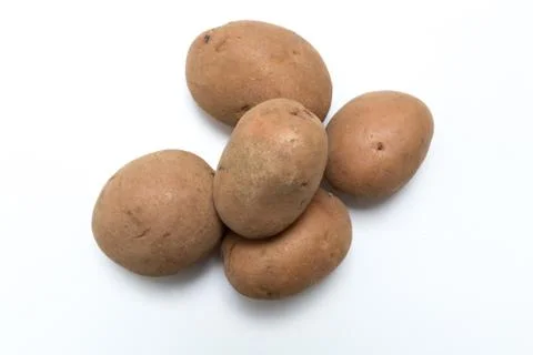 Potatoes on white background concept Stock Photos