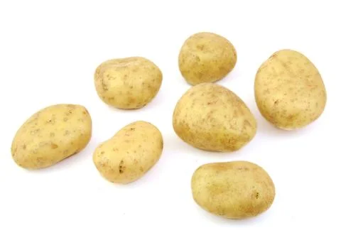 Potatoes on white background. Stock Photos