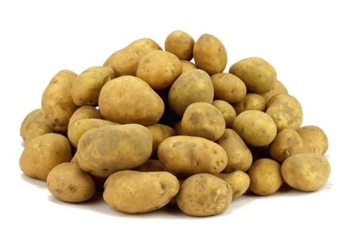 Potatoes on a white background Stock Photos