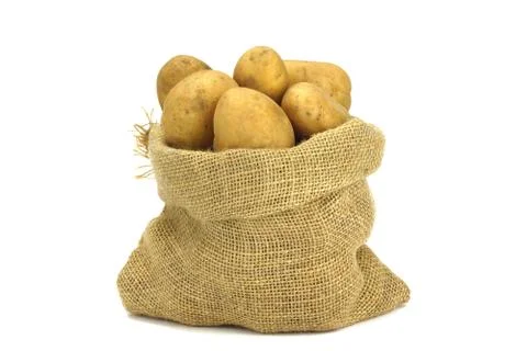 Potatoes on a white background Stock Photos