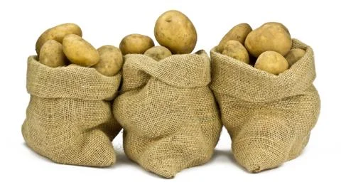 Potatoes on a white background Stock Photos