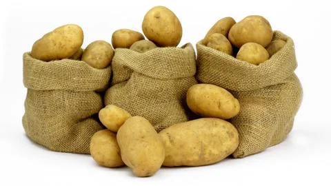 Potatoes on a white background Foto stock
