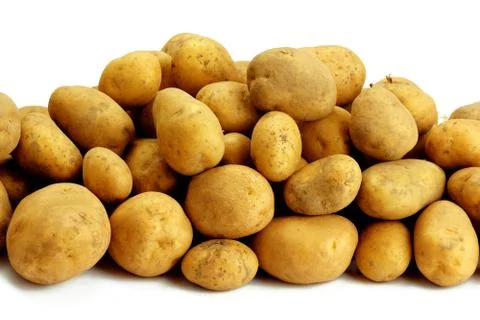 Potatoes on a white background Stock Photos