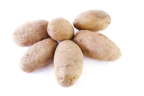 Potatoes on a white background. Stock Photos
