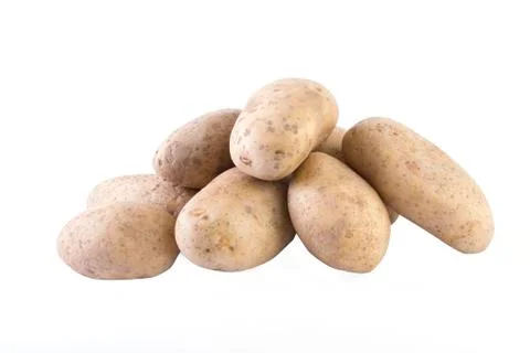 Potatoes on a white background. Stock Photos