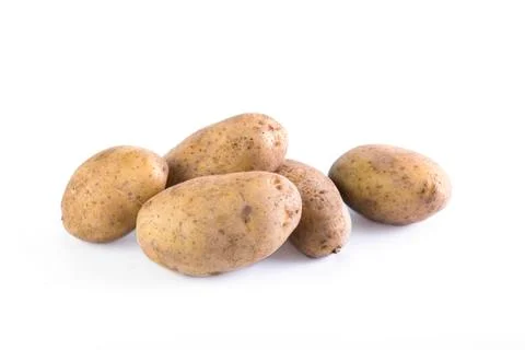 Potatoes on a white background. Stock Photos