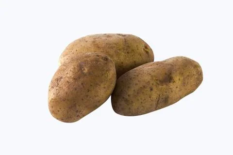 Potatoes on a white background. Stock Photos