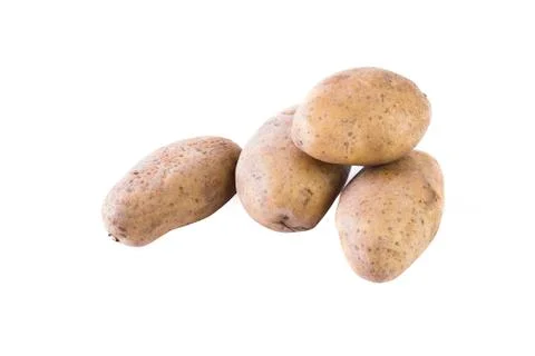 Potatoes on a white background. Stock Photos