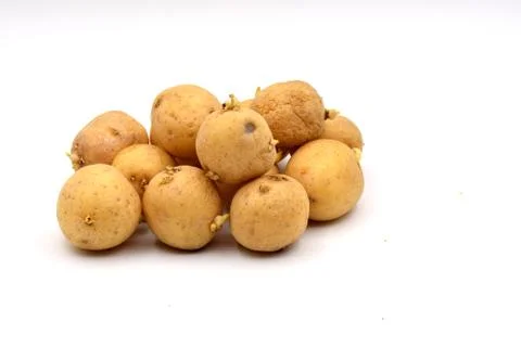 Potatoes on a White Background Stock Photos