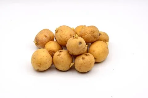 Potatoes on a White Background Stock Photos