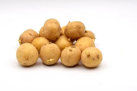 Potatoes on a White Background Stock Photos