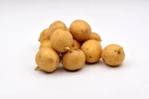 Potatoes on a White Background Stock Photos