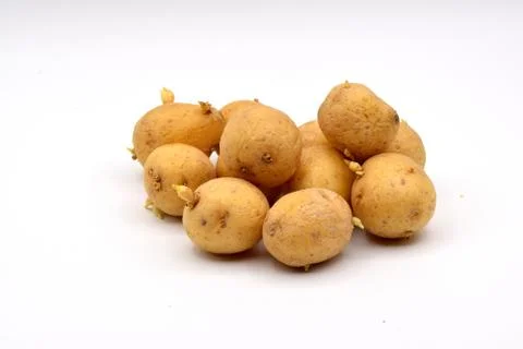 Potatoes on a White Background Stock Photos