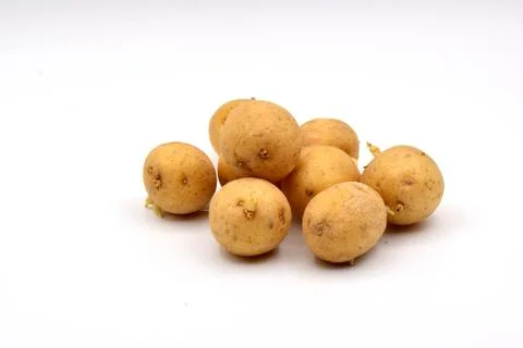 Potatoes on a White Background Stock Photos
