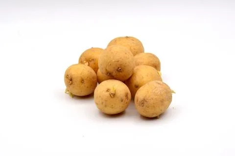 Potatoes on a White Background Stock Photos