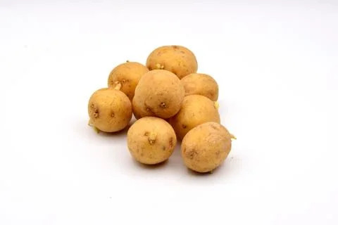 Potatoes on a White Background Stock Photos