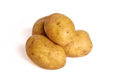 Potatoes on a white background Stock Photos