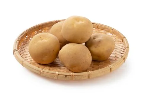 Potatoes on a white background Stock Photos