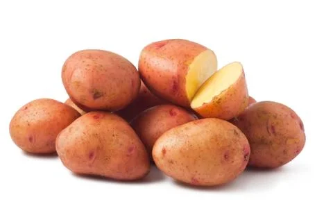 Potatoes on white background Stock Photos