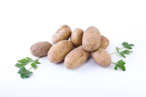 Potatoes on a white background. The vegetable on a white background. Stock Photos