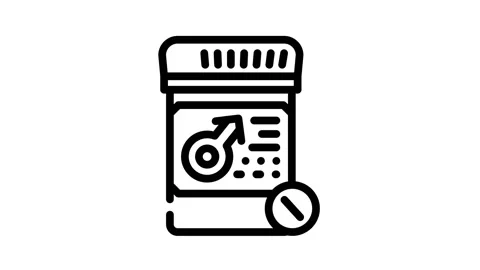 Potency pills line icon animation 스톡 동영상 166887894