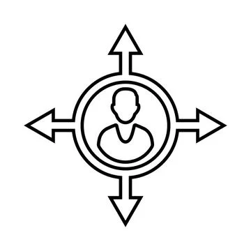 Potential client, target audiences outline icon. Line art design. Stock Illustration