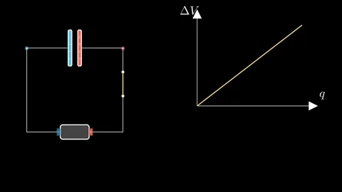 Potential difference versus charge for a capacitor Stock-Footage 337180465