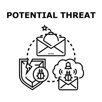 Potential digital threat concept with malware email イラスト素材