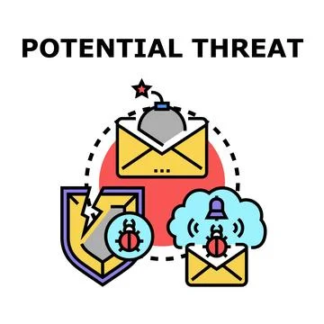 Potential digital threat concept with malware email Stock Illustration