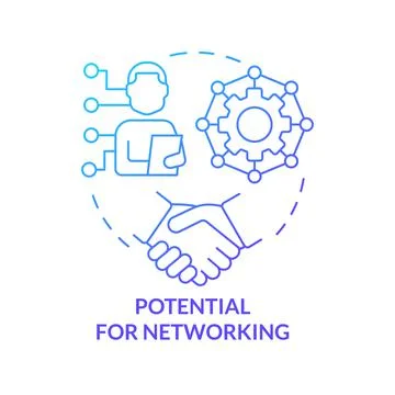 Potential for networking blue gradient concept icon Stock Illustration