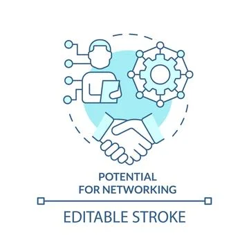 Potential for networking turquoise concept icon Stock Illustration
