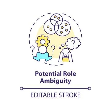 Potential role ambiguity multi color concept icon Stock Illustration