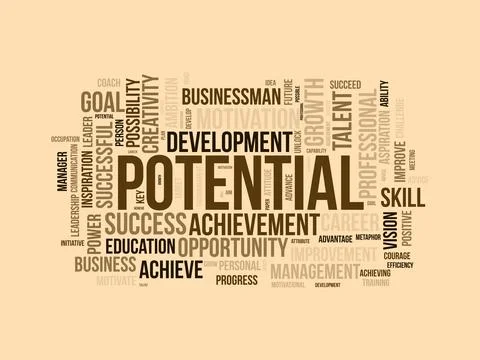 Potential wordcloud template. Business concept vector background. Stock Illustration