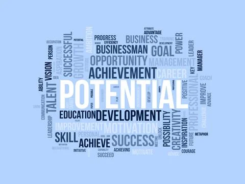 Potential wordcloud template. Business concept vector background. Stock Illustration