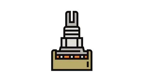 Potentiometer electronic component color icon animation Stock Footage 326097703