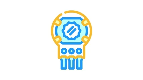 Potentiometer electronic component color icon animation Stock Footage 327269928