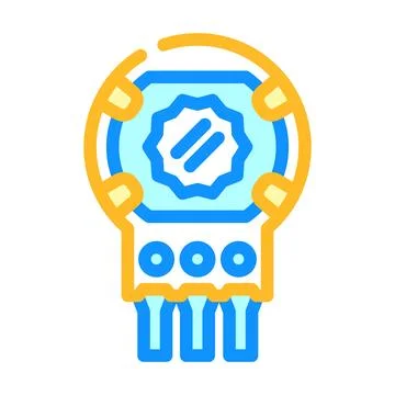 Potentiometer electronic component color icon vector illustration Illustrazione stock