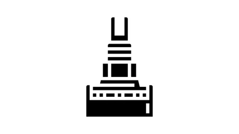 Potentiometer electronic component glyph icon animation Stock Footage 326155875