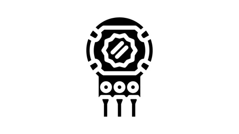 Potentiometer electronic component glyph icon animation Stock Footage 326745439