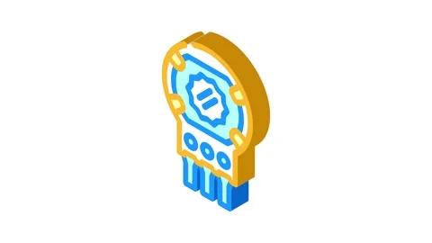 Potentiometer electronic component isometric icon animation Stock Footage 327292976