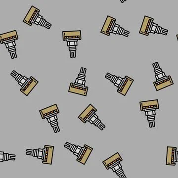 Potentiometer electronic component vector seamless pattern Stock Illustration
