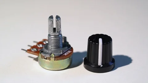 Potentiometer switch electronic engineering arduino. Electronics components diy Stock Footage 129717440