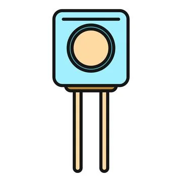 Potentiometer trimmer variable resistor circuit component icon Stock Illustration