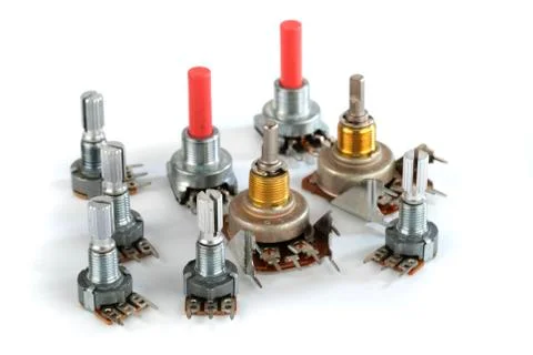 Potentiometer variable resistors Foto stock