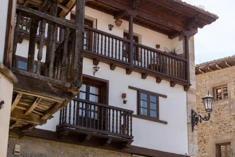 Potes river Quiviesa Deva a Cantabria village of Spain Stock Photos