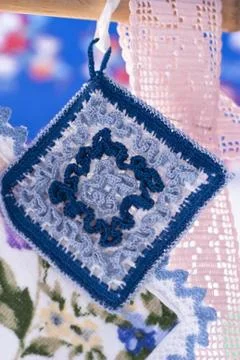 Potholder for kitchen, handmade Stock Photos