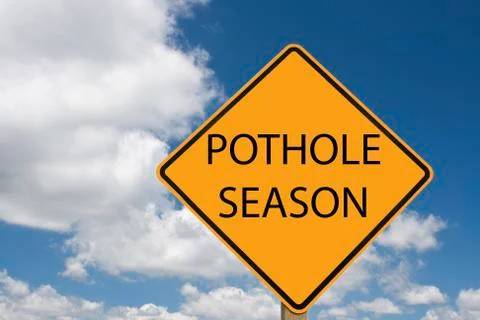 Pothole sign Stock-Fotos