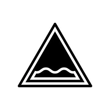 Potholes car driving obstacles glyph icon vector illustration Stock Illustration